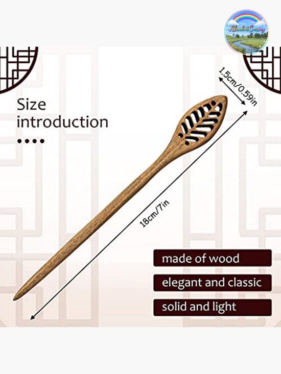8 Wooden Hair Sticks Chopstick Pin Bun Maker Hair Accessories main image 5